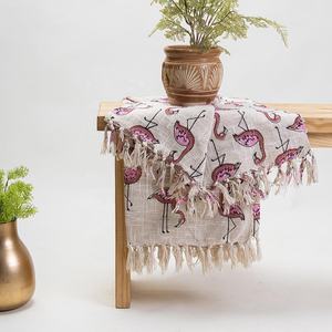 Colección de lujo de algodón Bloque Impreso Flamingo Bird sofá manta hermosa colección de funda de sofá - Product Image 6