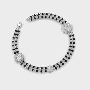 Pulsera Kada Mangal Sutra de Doble Halo con Diamantes Cultivados en Laboratorio, Bañada en Rodio en Oro Amarillo/Blanco/Rosa de 14 Quilates - Product Image 4