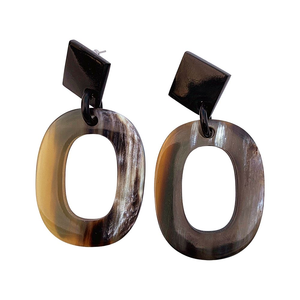 Pendientes de aro de cuerno de búfalo natural 100%, elegantes pendientes de gota ecológicos para mujer con cuerno de buey y búfalo - Product Image 4