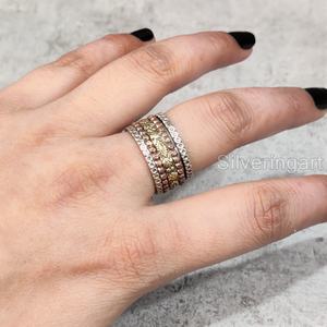 Anillo de banda giratoria antigua, anillo bohemio de Plata de Ley 925 para mujer, anillo de pulgar para Yoga, joyería hecha a mano, fiesta, ansiedad, anillo giratorio para hombre - Product Image 3