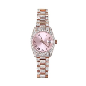 นาฬิกาประดับเพชรสำหรับผู้ชายทำจากสแตนเลสสตีลกลไกการเคลื่อนที่ด้วยแก้วดีไซน์คลาสสิกสำหรับสวมใส่ในชีวิตประจำวันจำนวนมาก - Product Image 1