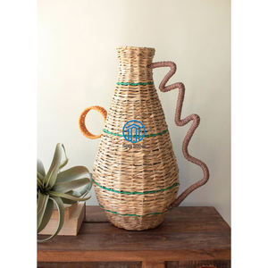 Vase en jonc de mer naturel fait à la main de haute qualité porte-fleurs décoratif pour Boho moderne ou décor à la maison rustique - Product Image 3