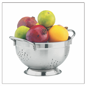 Passoire de cuisine en acier inoxydable écologique de 28 cm Ustensile en métal de conception allemande durable pour fruits, riz, légumes et plus - Product Image 5