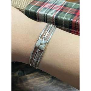 Navajo Handmade Mohave Turquoise & Sterling <b>Silver</b> Fashion <b>Cuff</b> <b>Bracelet</b> - Product Image 2