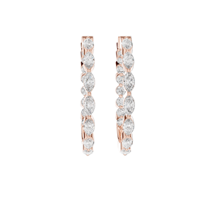 Boucles d'oreilles en diamant de laboratoire 0,651 CT pour femmes, clarté VVS-VS EF, or 18 carats, 14 carats, 10 carats et argent 925, option moissanite en rose - Product Image 1