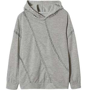 Sudadera con Capucha de Punto para Mujer, Diseño Nuevo, Elegante, con Pedrería, Talla Grande, Moderna, Bordado 3D, Brillante, Impermeable - Product Image 6