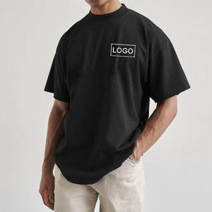 Camisetas de lona de algodón 100% para hombre, camisetas de corte regular de manga corta transpirables con logotipo frontal impreso de moda de alta calidad al por mayor - Product Image 1