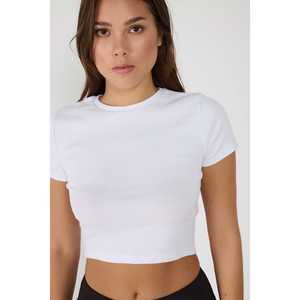 T-shirt court à manches courtes 100% coton pour bébé, coupe ajustée décontractée, léger et respirant, taille XS pour l'été - Product Image 4