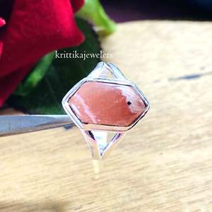 แหวนพลอยโรโดโครไซต์สีเงินสเตอริง925สไตล์คลาสสิกหนามเตยการตั้งค่าเครื่องประดับงานแต่งงานงานหมั้นสำหรับผู้หญิงสำหรับงานเลี้ยง - Product Image 4