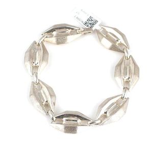 925 Sterling Silver Shuttle Model Tennis <b>Bracelet</b> with Heart Pattern Rhodium Plated Featuring Princess Cut <b>Ruby</b> Diamond Charm - Product Image 1