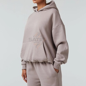 Survêtement d'hiver décontracté de haute qualité pour femmes grandes tailles, personnalisable avec logo imprimé, coupe régulière, respirant, 100 % coton - Product Image 3