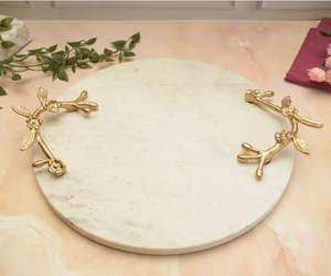ถาดเสิร์ฟของตกแต่งทำด้วยมือทำจากหินอ่อนธรรมชาติที่เป็นมิตรกับสิ่งแวดล้อมโดยช่างฝีมือ - Product Image 2