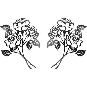 Arte Mural Moderno de Metal Negro con Diseño de Rosa y Hojas, Hecho a Mano y Personalizable para Sala de Estar, Oficina o Decoración del Hogar para Ramadán - Product Image 1