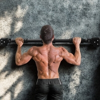 Barra de dominadas y flexiones de acero inoxidable, montada en la pared, duradera y antideslizante, para uso doméstico