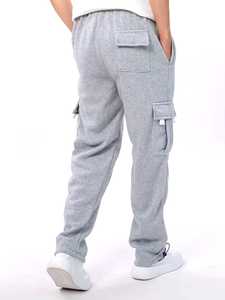 Pantalones de Forro Polar Unisex al por Mayor, Resistentes al Viento, 100% Algodón, Estilo Hip Hop, con Logotipo Personalizado, para Deportes al Aire Libre - Product Image 3