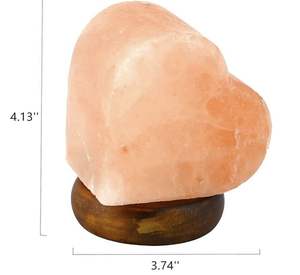 Auténtica lámpara de sal rosa del Himalaya con exquisito tallado en forma de corazón para una decoración del hogar elegante y calmada en estilo de amor romántico - Product Image 3