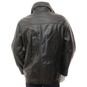 Chaqueta casual para hombre con aspecto de cuero liso, estilo moderno y sencillo para uso diario. - Product Image 2