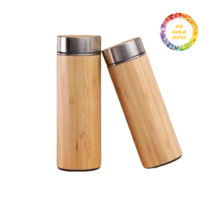 Bouteille isotherme en bambou durable | Intérieur en acier inoxydable | Flacon écologique pour boissons chaudes et froides - Product Image 1