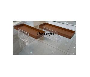 Set Of Two Different Size Dessert Chocolates <b>Platter</b> In Iron Brown Color <b>Serving</b> <b>Platter</b> With Acrylic Stand - Product Image 1