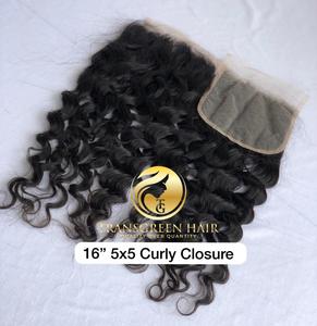 Calidad superior 100% Raw Cambodian Indian Temple Remy Virgin 16 'Natural Curly 5x5 Hd Lace Closure Wholesale Indian Supplier - Product Image 6