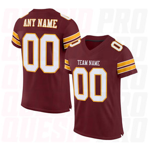 Maillot de football américain en gros, nouveau modèle, tendance, pour homme, col en V, décontracté, uni, coupe ample, bordeaux, blanc, or - Product Image 1