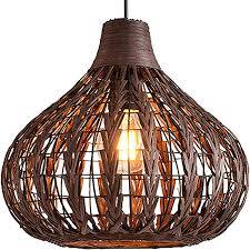 Rattan Hanging Lamp Shade Customized Design LED Table Lamp with Natural Finish Farmhouse Style <b>Decorative</b> <b>Lighting</b> - Product Image 6