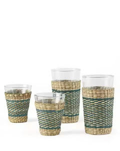 Venta caliente Tejido Seagrass Envuelto Cristalería Premium Trenzado Seagrass Holder Venta al por mayor Drinkware Cestas de almacenamiento-Caryln - Product Image 6