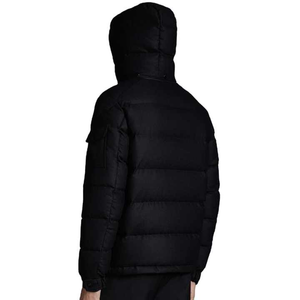 Vente chaude High Street Bomber Jacket Noir Couleur Collection Hiver Logo Personnalisé Capuche Réglable Col Montant Imperméable - Product Image 5