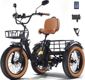 Meilleure offre : scooter électrique à 3 roues pour adultes, 1350 W, 48 V 15,6 Ah, pneus larges de 20 x 4 po, scooter électrique pliable en aluminium à 3 roues - Product Image 4
