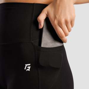 Leggings Negros de Cintura Alta con Logotipo, Talla XL, Pantalones Deportivos Casuales para Yoga y Fitness, Tejido de Nailon y Spandex de Alta Densidad - Product Image 6