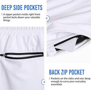 Shorts de sport pour hommes, personnalisables avec logo, séchage rapide, 5 pouces, pour la course, la natation, le basketball, la gym, en nylon, pour l'été - Product Image 4