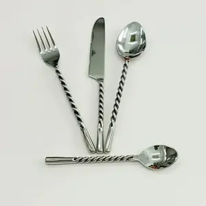 Luxury Gold Polished Stainless Steel <b>Flatware</b> Cutlery Set with Elegant Design Perfect for Wedding Events and Dining - Product Image 2