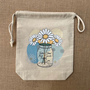 Sacs-cadeaux écologiques en coton pour le vin avec poignée en corde tressée Cadeaux de retour en vrac fonctionnels quantité minimale de commande 50 sacs à provisions prêts à l'exportation - Product Image 1