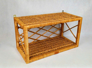 Étagère murale suspendue en rotin en osier de couleur naturelle du Vietnam Décoration intérieure unique - Product Image 3