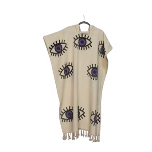 Nouveau Poncho turc nouveau mauvais œil coton tissu Cape séchage rapide à motifs taille Standard femmes hommes grand confortable lavable - Product Image 1