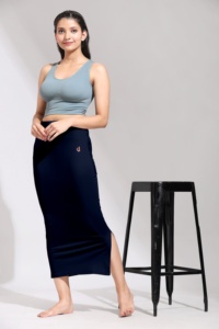 Trendmalls Écologique Anti-Bactérien Respirant Bleu Marine Spandex pour Saree Shapewear Ensemble Moyen Contrôle pour Femmes P02 Modèle - Product Image 5