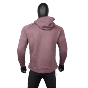 OEM al por mayor de los hombres de peso pesado de algodón Tech polar cremallera completa con capucha logotipo personalizado impreso de alta calidad transpirable conjunto a prueba de viento - Product Image 3