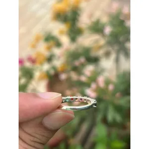 Bague en argent 925 Navratan avec pierre naturelle en zircon, bijoux fins pour homme, pour un usage quotidien, bague simple avec motif numérique - Product Image 6