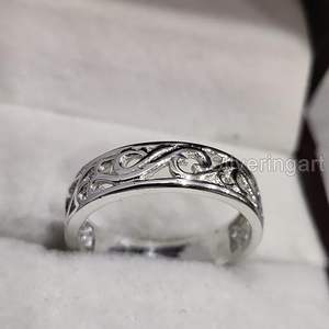 Anillo de Hombre, Anillo Sencillo de Plata, Anillo de Sello Pesado, Anillo de Meditación, Anillo de Navidad Hecho a Mano, Joyería Personalizada, Anillo de Plata Maciza 925 - Product Image 5