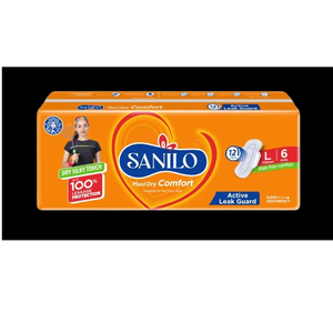 Serviettes hygiéniques Sanilo grandes, 6 tampons, confort sec, doux, doux, absorption maximale pour le confort et la protection - Product Image 5