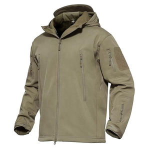 Chaqueta de concha suave de trabajo desmontable con capucha de invierno de fábrica para hombres y mujeres Material de poliéster/nailon a prueba de viento - Product Image 2