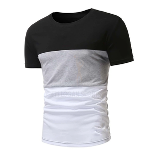 Camiseta de cuello redondo para hombre, Camiseta lisa de algodón de manga corta estampada, compras en línea - Product Image 1