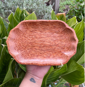 Assiettes en bois de noix de coco faites à la main Assiettes artisanales écologiques naturelles de formes variées Vaisselle durable pour servir et décorer - Product Image 5