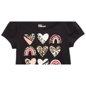 T-shirt Epic Threads per bambina con simpatici cuori animali, taglia 6, nera, in morbido tessuto jersey di poliestere, maniche corte - Product Image 2