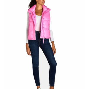 Más vendidos, el más nuevo estilo, chaleco acolchado para mujer, chaqueta sin mangas con cremallera y cuello levantado, prendas de vestir exteriores, chaleco informal de moda para mujer - Product Image 4