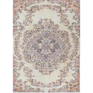 Alfombra de Lana Anudada a Mano, Color Beige Marrón Vintage, para Uso Doméstico, Sala de Estar, Pasillo, Entrada, Dormitorio Juvenil, Diseño de Medallón Rectangular - Product Image 1