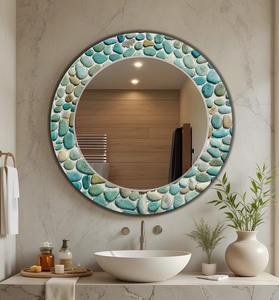 Modern Rustic Wooden <b>Wall</b> <b>Mirror</b> Handmade with Resin Design Strong MDF Back Bone Inlay Craft for <b>Vintage</b> Wedding Interiors - Product Image 6