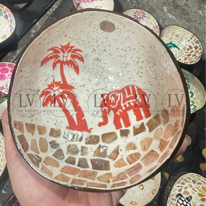 Tazón de Servir de Coco Natural con Incrustaciones de Nácar Hecho a Mano, 5 Pulgadas de Diámetro, para Frutas, Ensaladas, Aperitivos, de Vietnam - Product Image 4