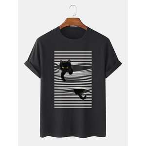 Camiseta de media manga informal de algodón puro de alta calidad con estampado sencillo, camiseta Premium con cuello redondo a precios razonables - Product Image 3