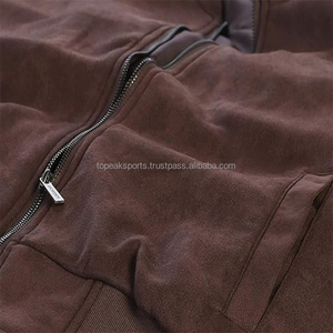 2026 OEM Hot Selling Dark Brown <b>Suede</b> <b>Men's</b> 100% High Quality Low MOQ Low Price Winter Windproof Stand Front Fashion Bomber - Product Image 4
